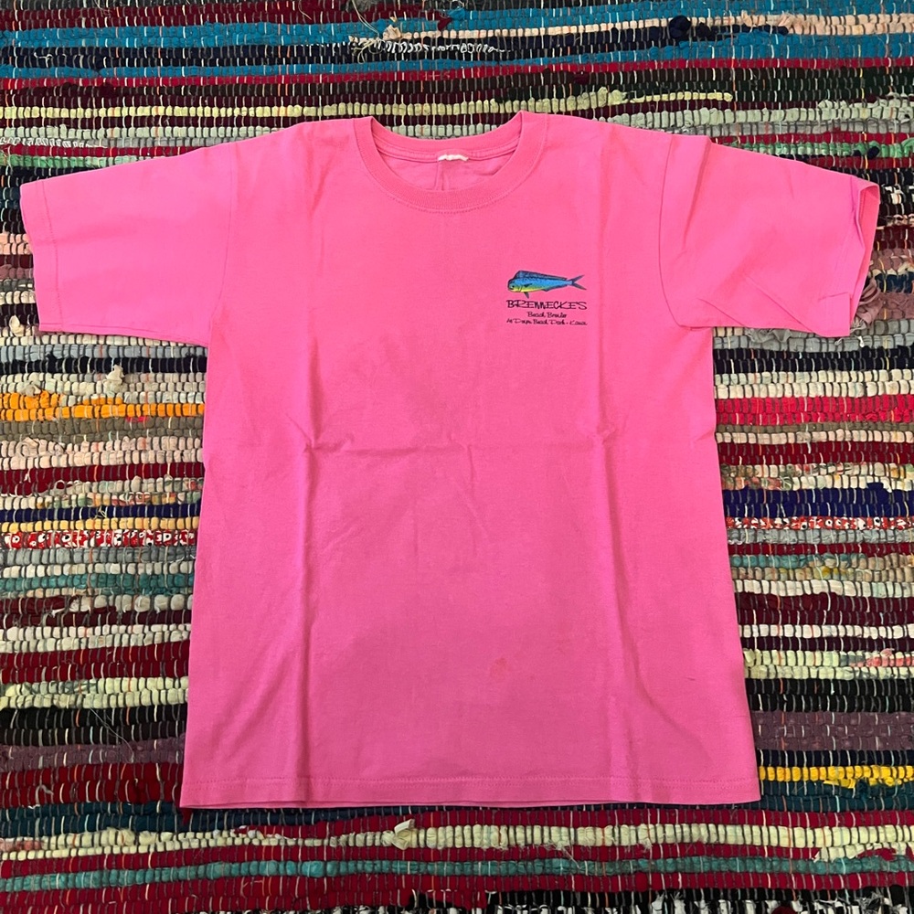 Pink T-Shirt with Blue Fish Logo